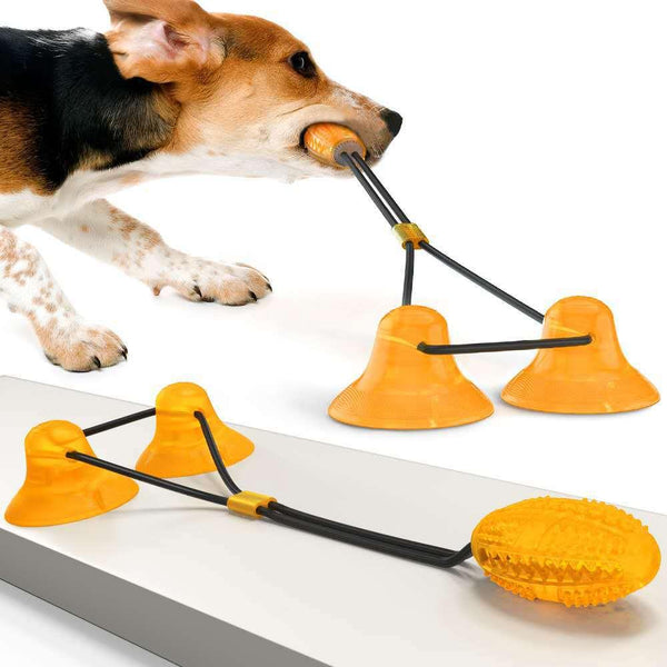 Suction-Cup Tug Toy — solo tug-of-war your pup can't lose